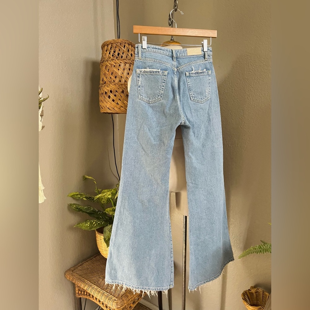 Light Blue Flared Women Jeans - Picture 8 of 11